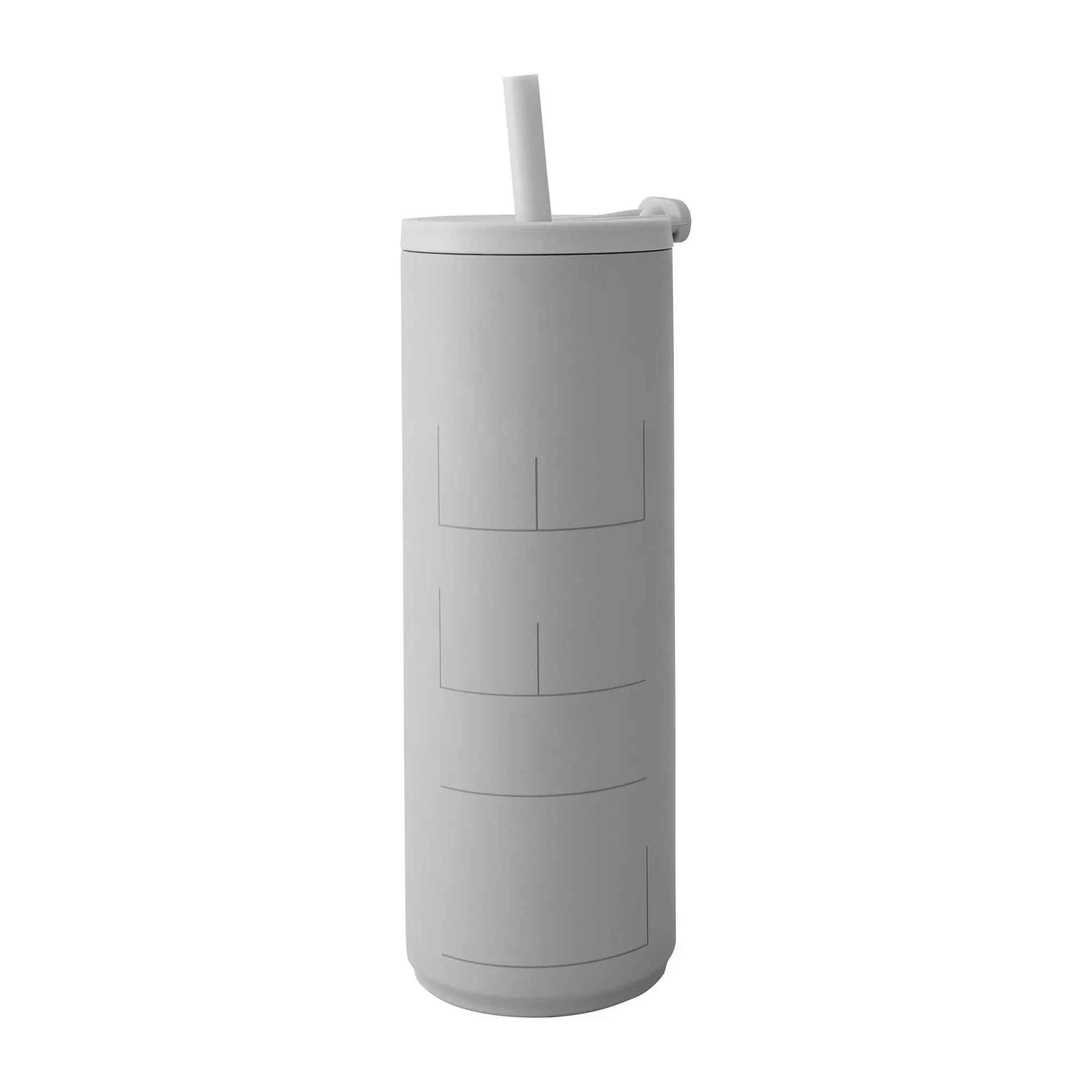 Bouteille isotherme avec pailles Travel Life 50 cl, Light grey Design Letters