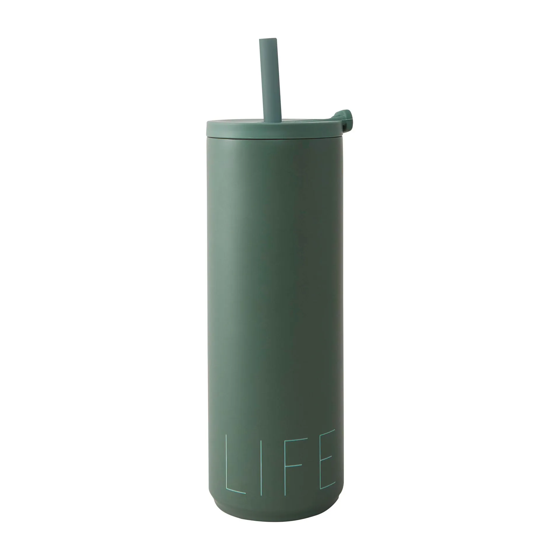 Bouteille isotherme avec pailles Travel Life 50 cl, Myrtle green Design Letters