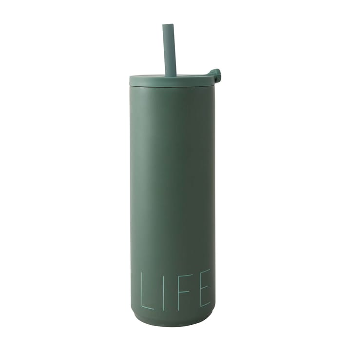 Bouteille isotherme avec pailles Travel Life 50 cl - Myrtle green - Design Letters