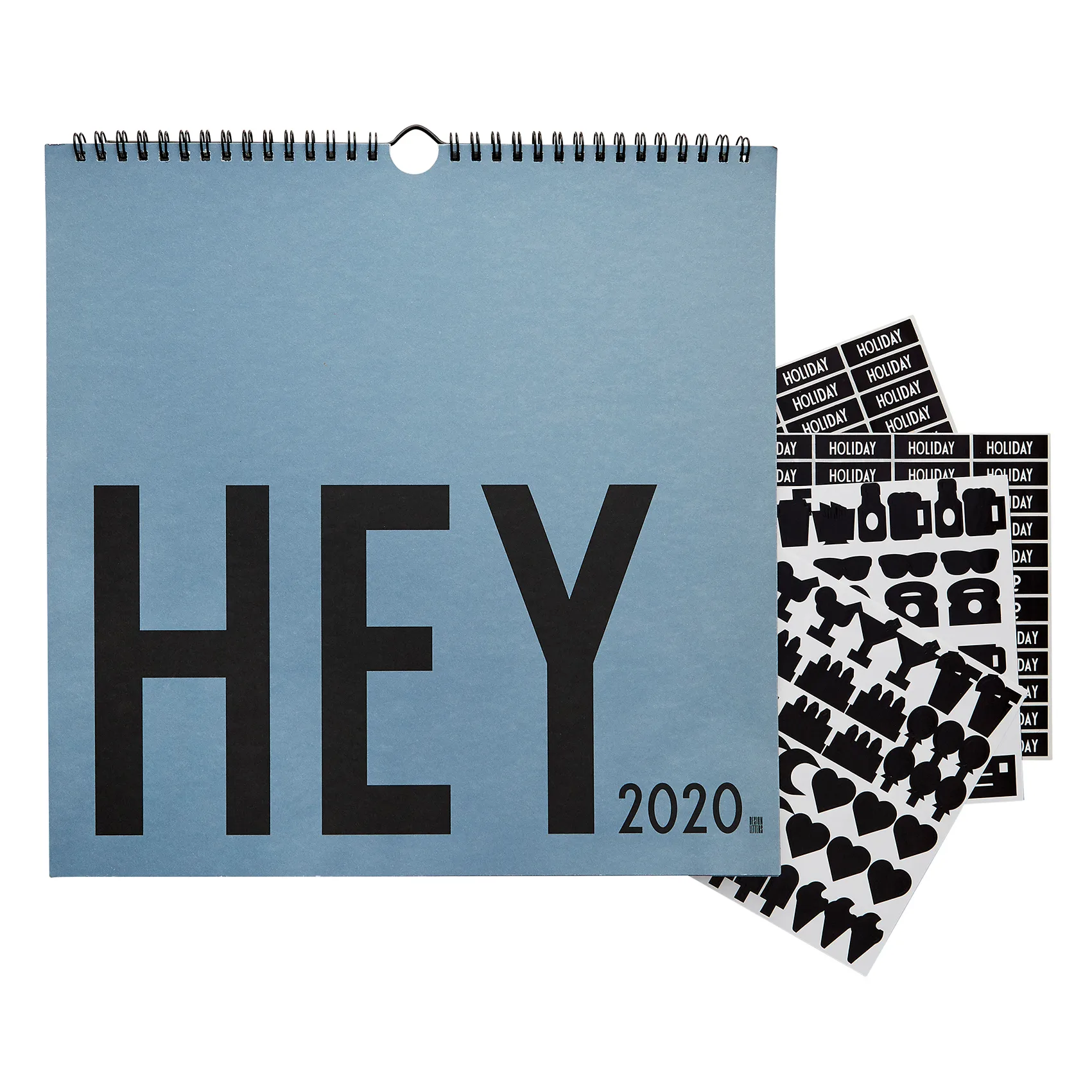 Calendrier mural Design Letters 2020, Bleu Design Letters