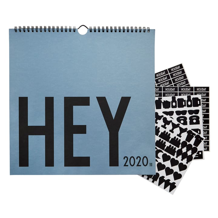 Calendrier mural Design Letters 2020, Bleu Design Letters