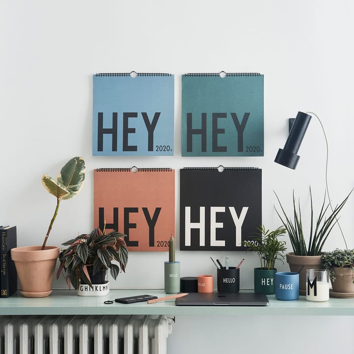 Calendrier mural Design Letters 2020, Bleu Design Letters