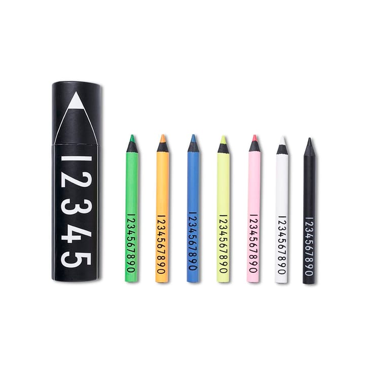 Crayons de couleur Design Letters - chiffres, lot de 7,néon - Design Letters