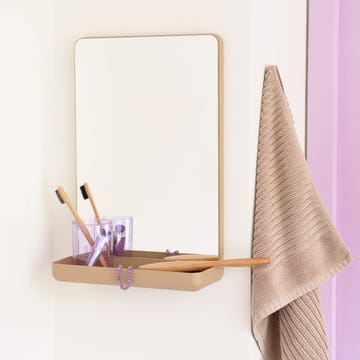 Design Letters Miroir mural avec étagère - Beige - Design Letters