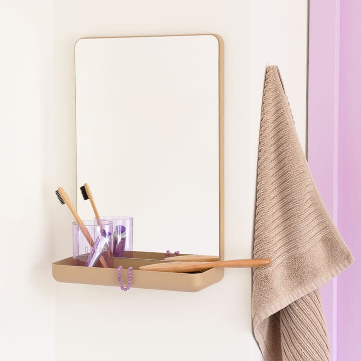 Design Letters Miroir mural avec étagère, Beige Design Letters