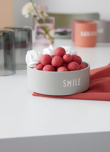 Design Letters snack-kulho Ø12 cm - Smile-grey - Design Letters