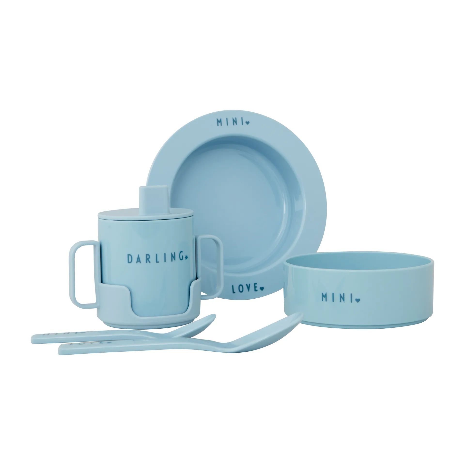 Ensemble de vaisselle mini favori Design Letters, Light blue Design Letters