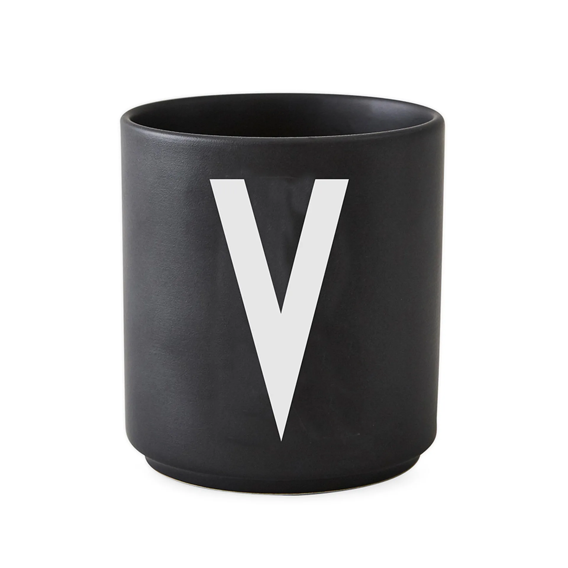 Mug Design Letters noir, V Design Letters