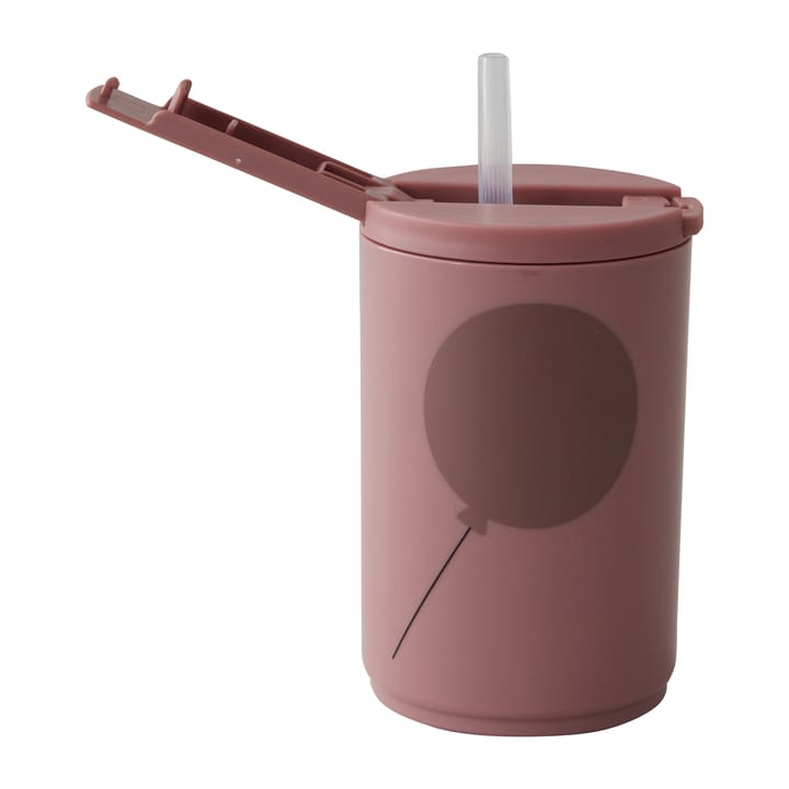 Mug thermos avec paille 33 cl Design Letters, Rose cendré Design Letters