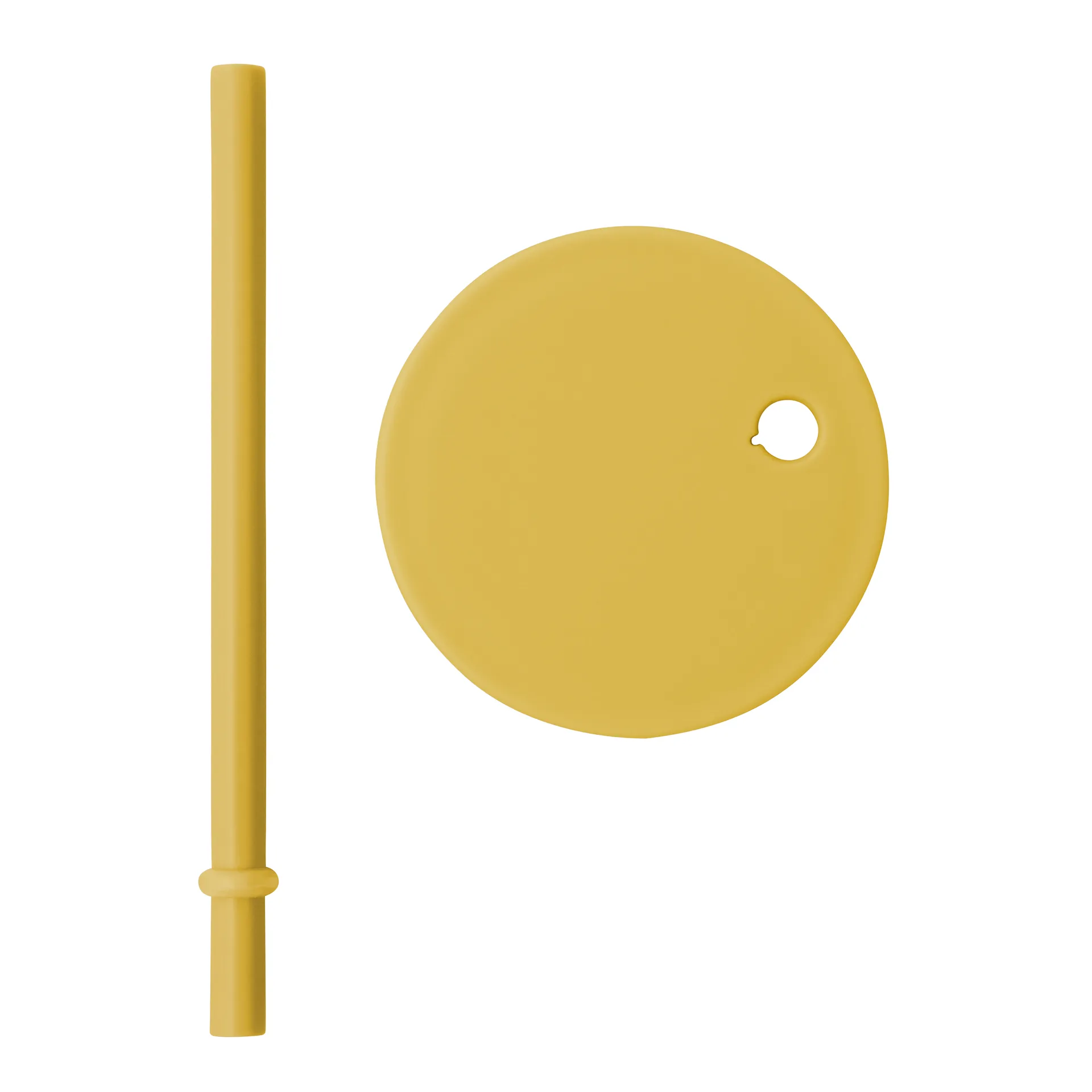 Pailles avec couvercle Design Letters, Mustard Design Letters