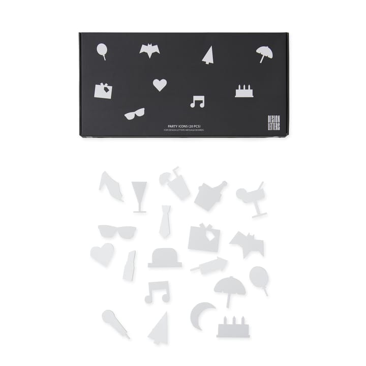 Party icons pour Tableau 20 Pièces - Blanc - Design Letters