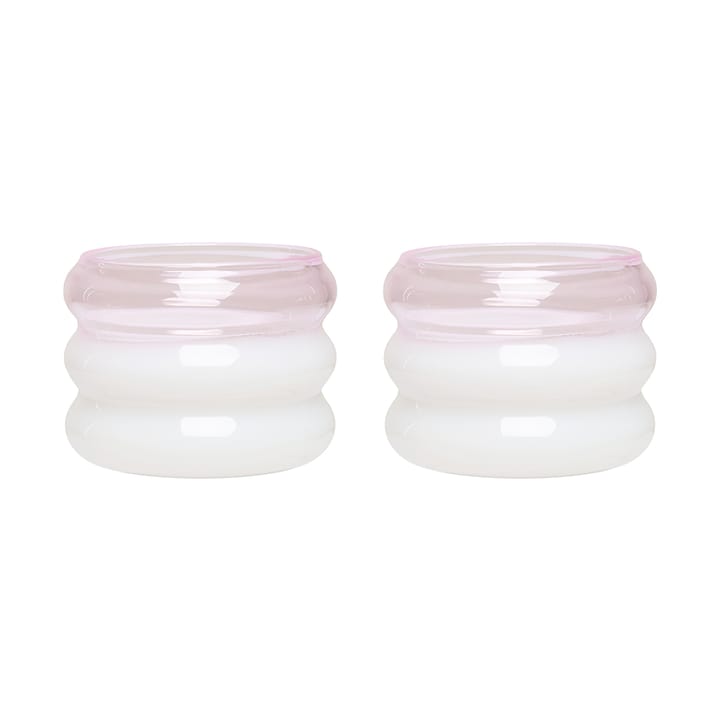 Photophore Bubble Ø5,6 cm, lot de 2 - Milky white-pink - Design Letters