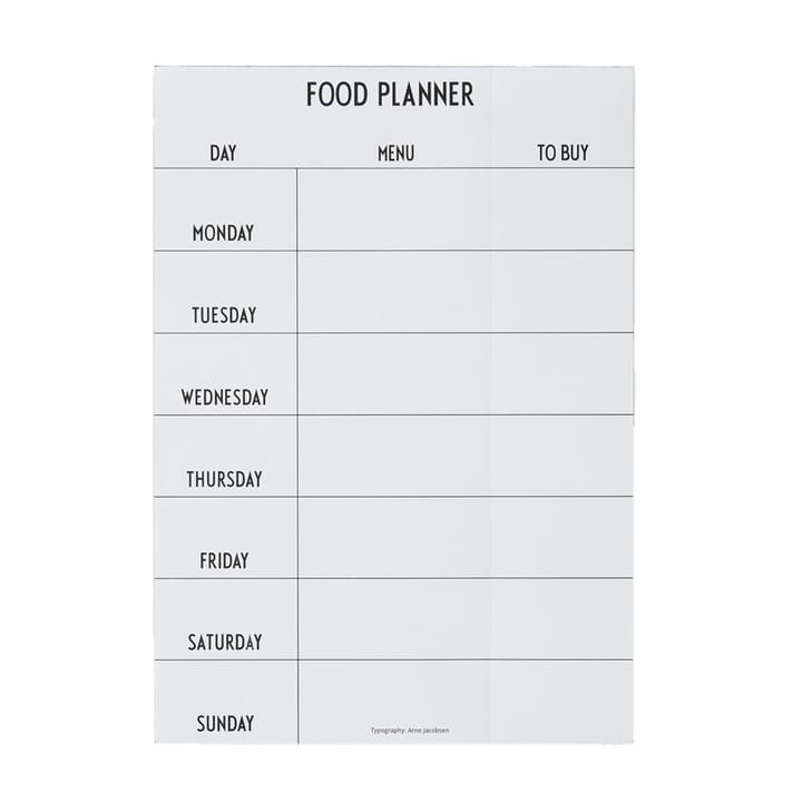 Planificateur de repas Design Letters - blanc - Design Letters