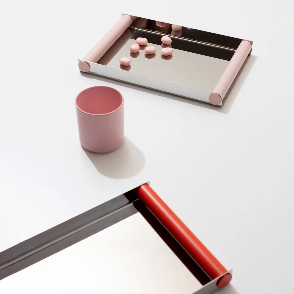 Plateau Ray disco 20,5x30 cm, Créole rose - acier inoxydable Design Letters