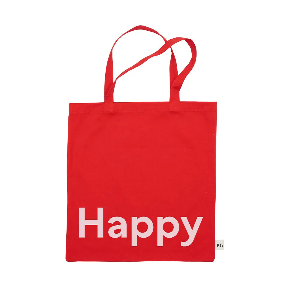 Sac Tote bag Design Letters, Happy-rouge Design Letters