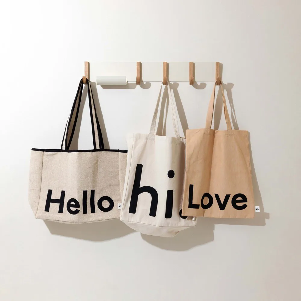 Sac Tote bag Design Letters, Love-beige Design Letters
