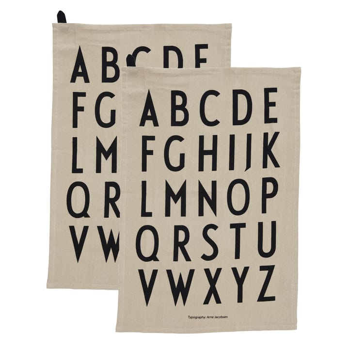 Serviette de cuisine Design Letters 40x60 cm lot de 2 - Beige - Design Letters