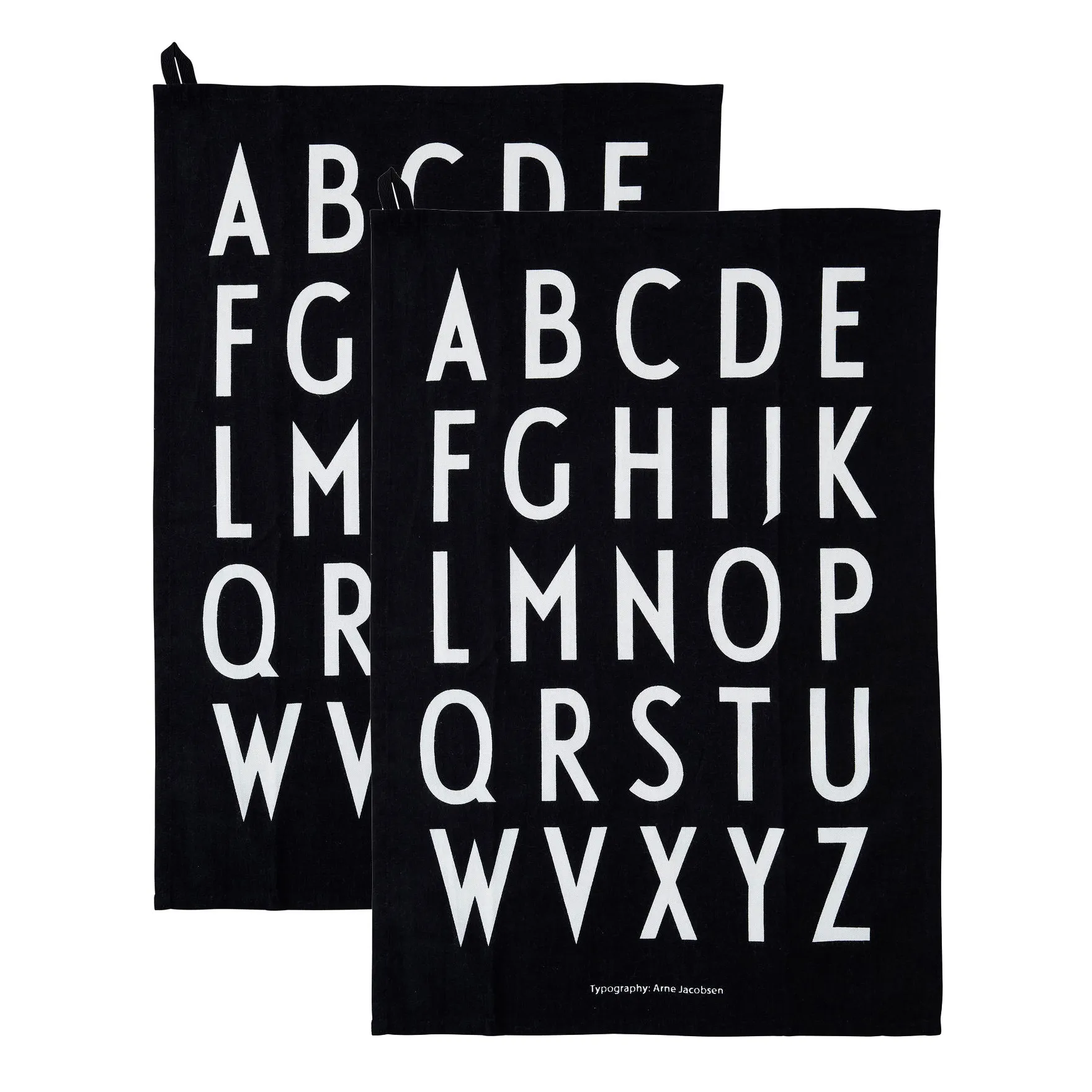 Serviette de cuisine Design Letters 40x60 cm lot de 2, Noir Design Letters
