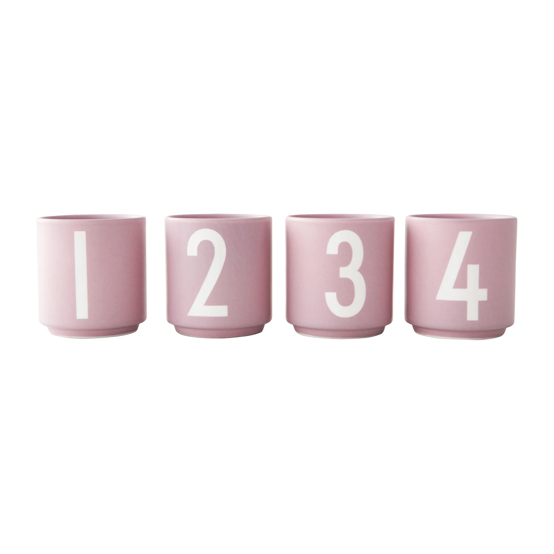 Set de 4 tasses Mini Cups, Lavender Design Letters