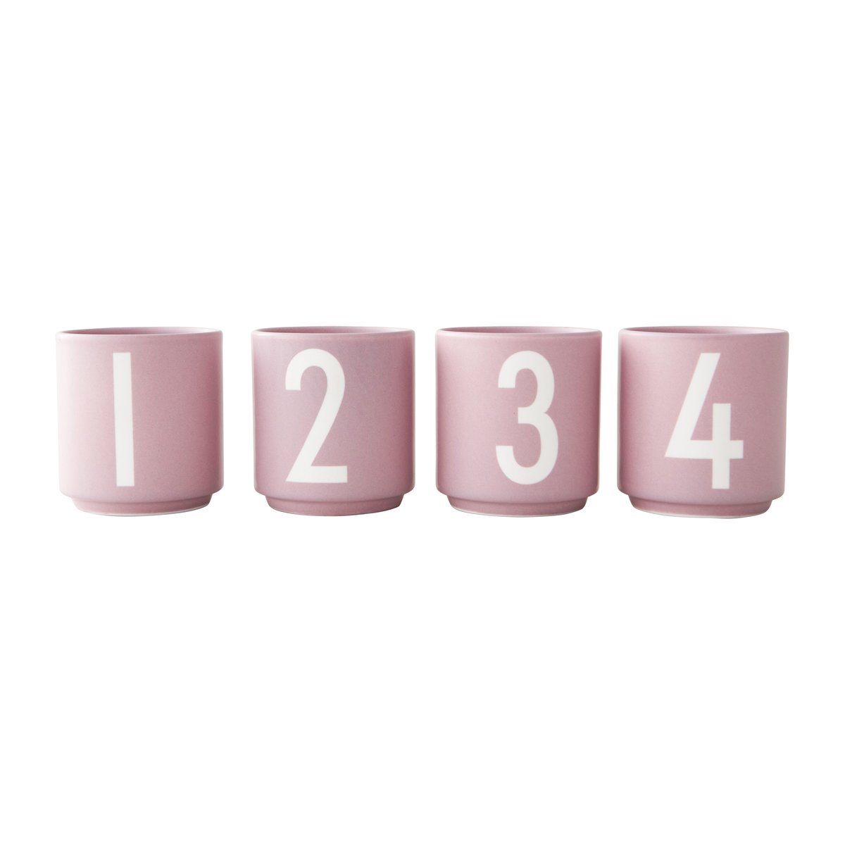 design letters set de 4 tasses mini cups lavender