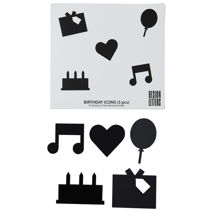 Symboles Design Letters Happy Birthday - Noir - Design Letters