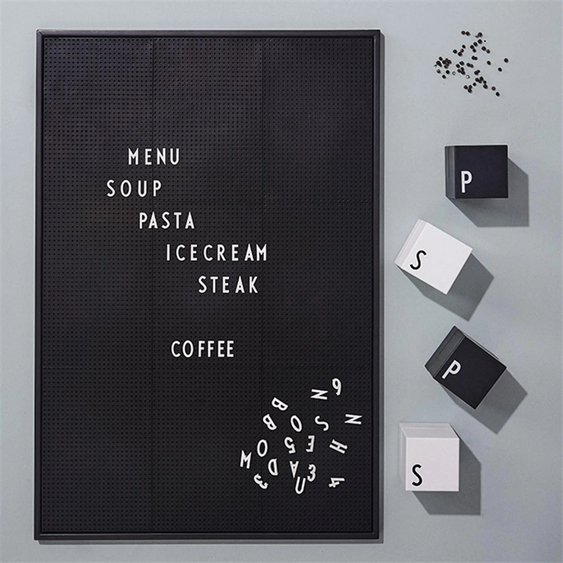 Tableau Design Letters A2, noir Design Letters