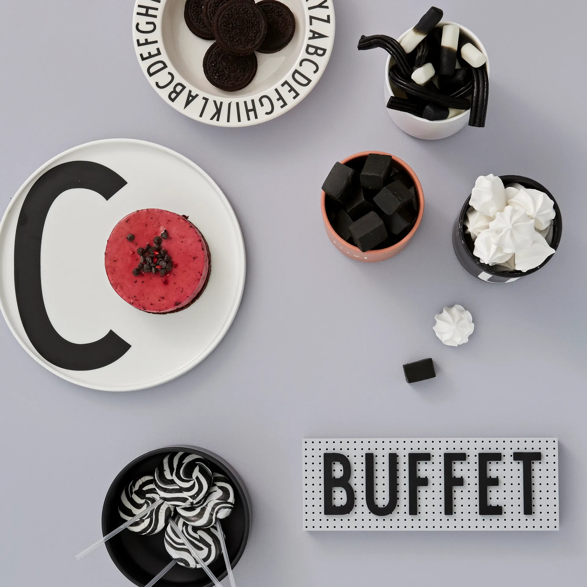 Tableau pour lettres Design Letters petit, gris Design Letters