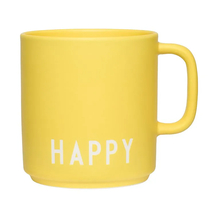 Tasse Design Letters avec poignée 25 cl, Yellow Design Letters