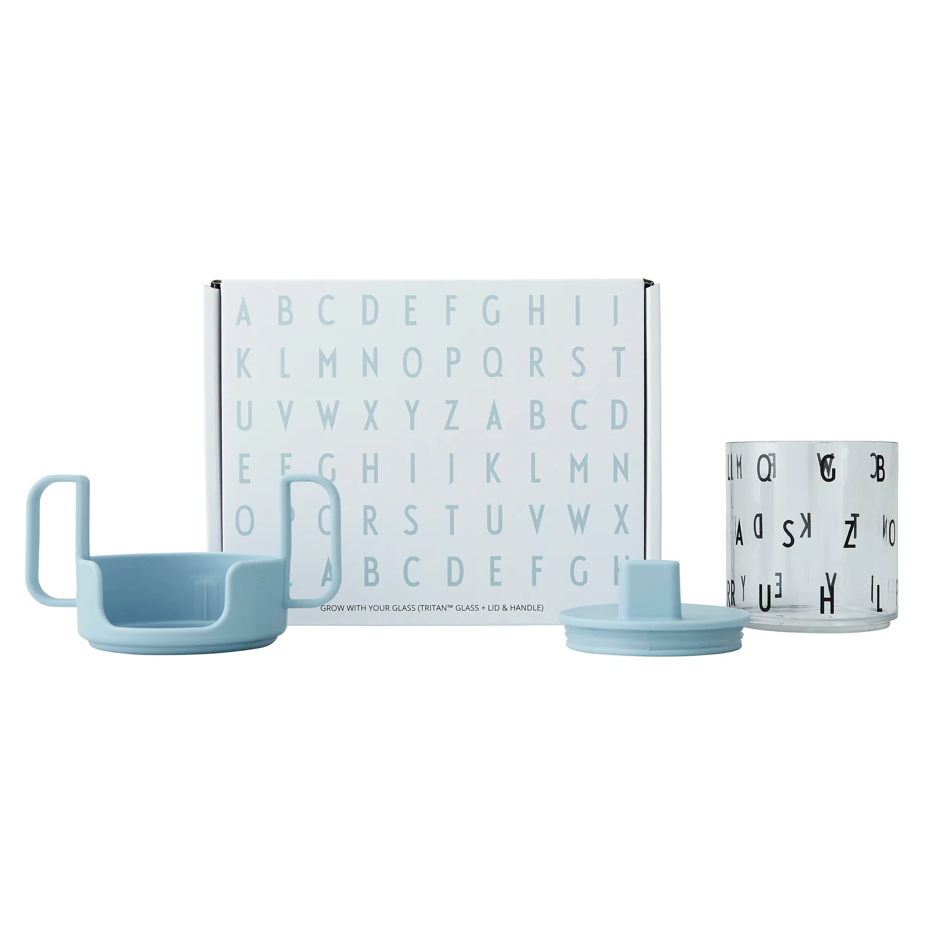 Tasse Grow with your cup, Bleu clair Design Letters
