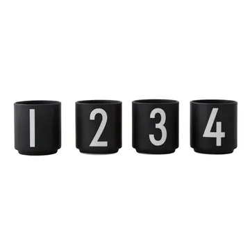 Tasses à espresso Design Letters lot de 4 noir - Black - Design Letters