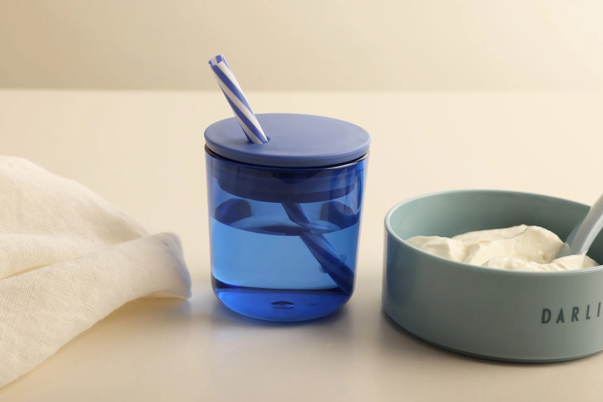 Verres à eau Design Letters Kids Eco lot de 2, Blue Design Letters