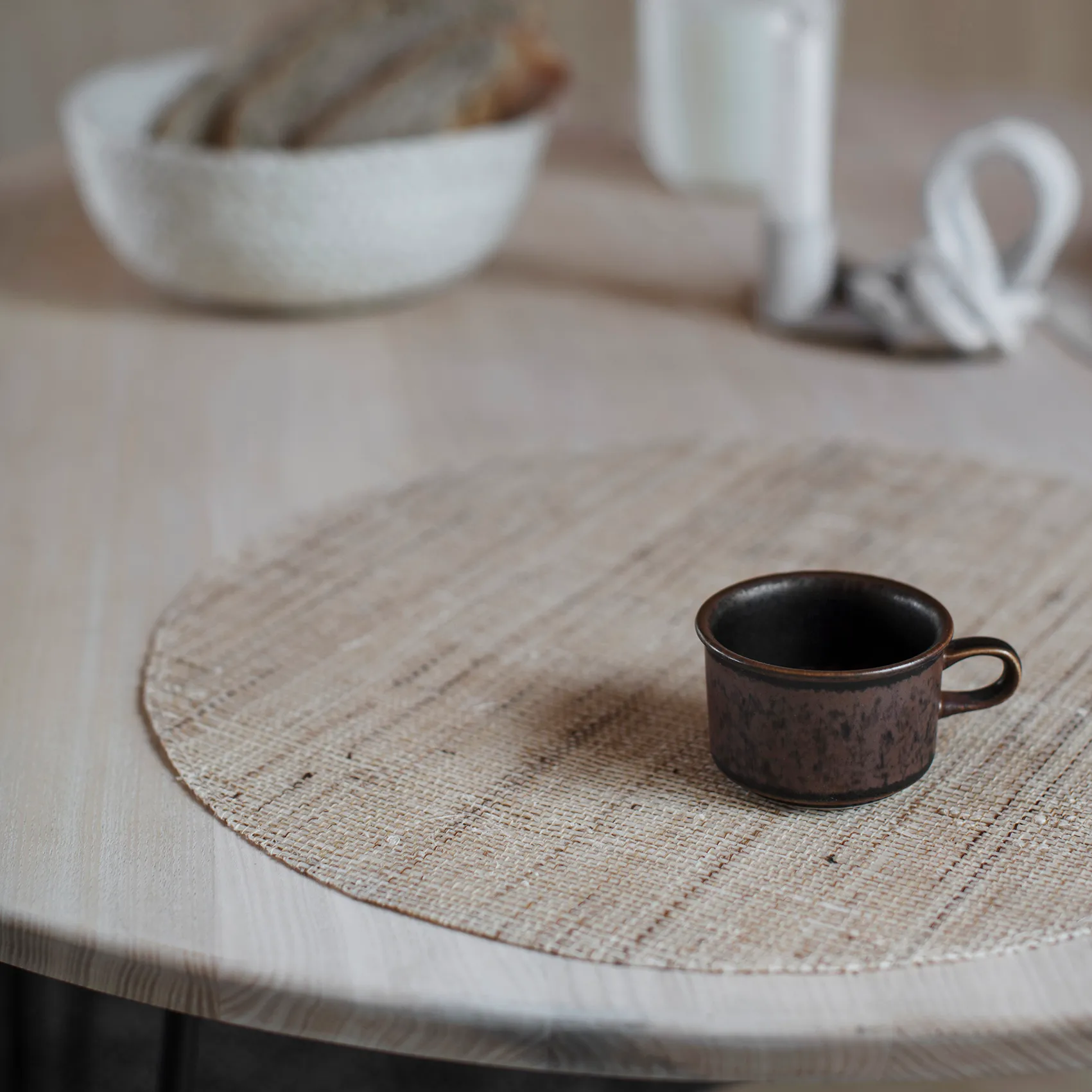 Corbeille à pain en osier Lot de 3, Blanc Dixie