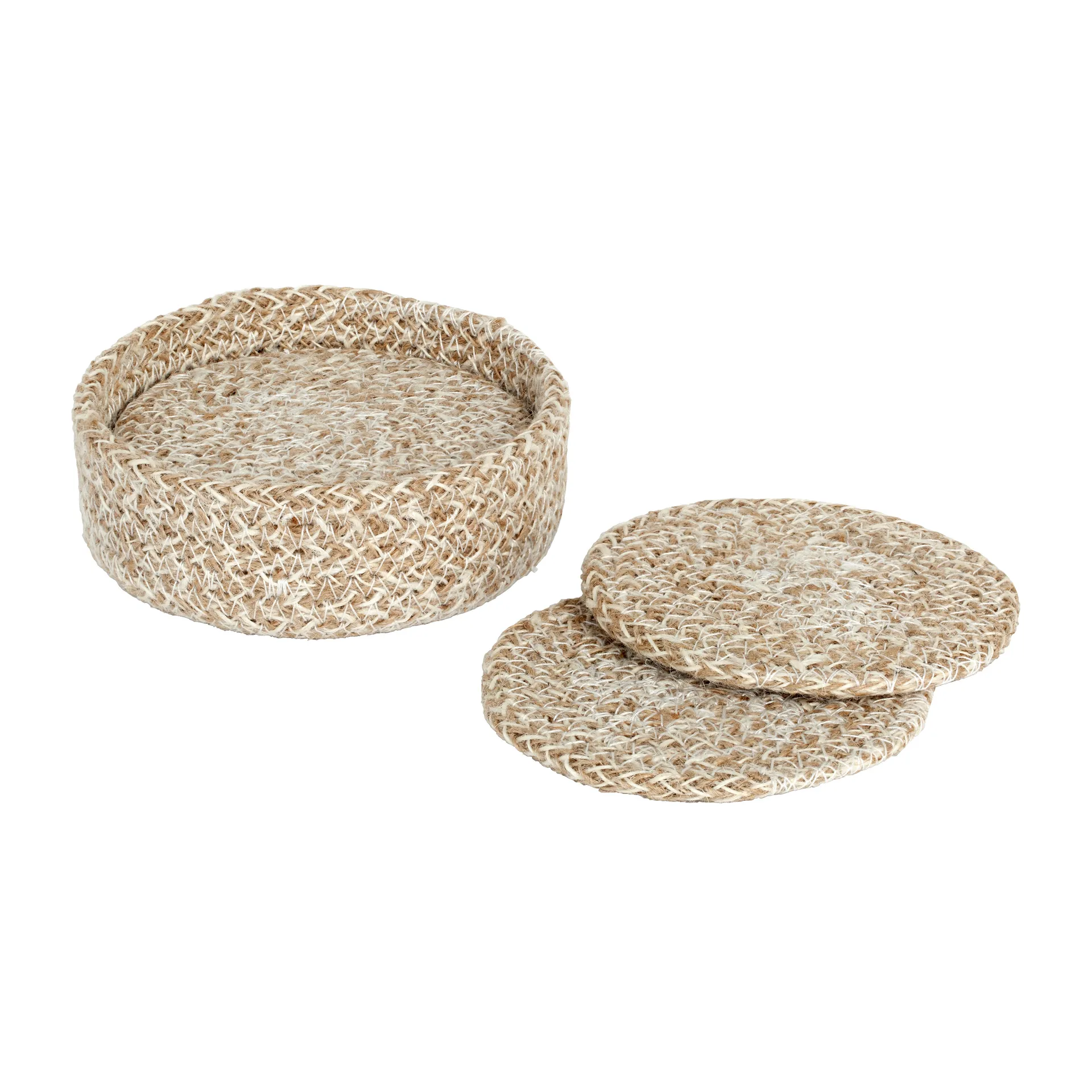 Dessous de verre Ella Ø10,5 cm Lot de 6, Beige Dixie