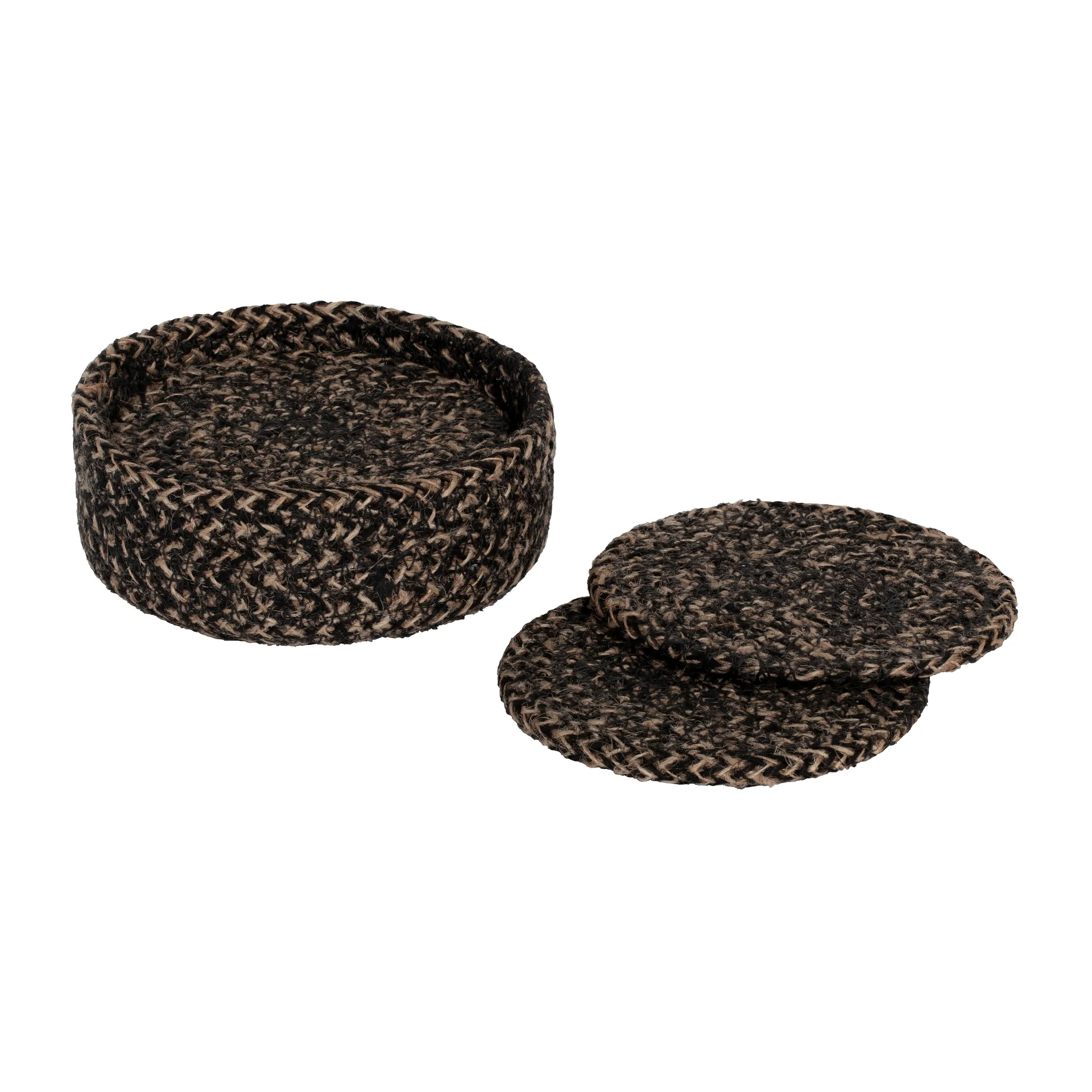 Dessous de verre Ella Ø10,5 cm Lot de 6, Noir Dixie