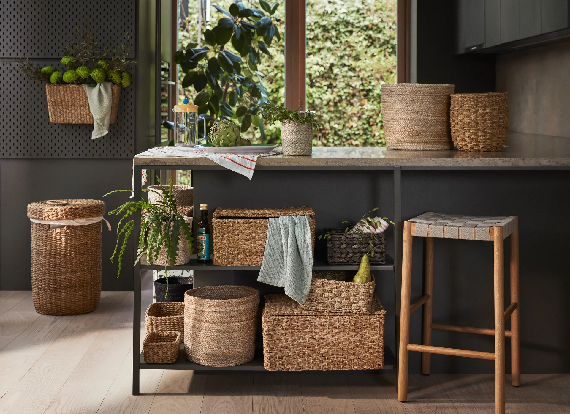 Esther panier de rangement mural 40x16x22 cm, Naturel Dixie