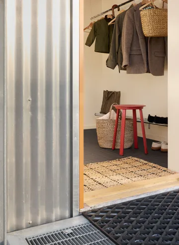 Paillasson Freja à carreaux 60x90 cm - Naturel-gris foncé - Dixie