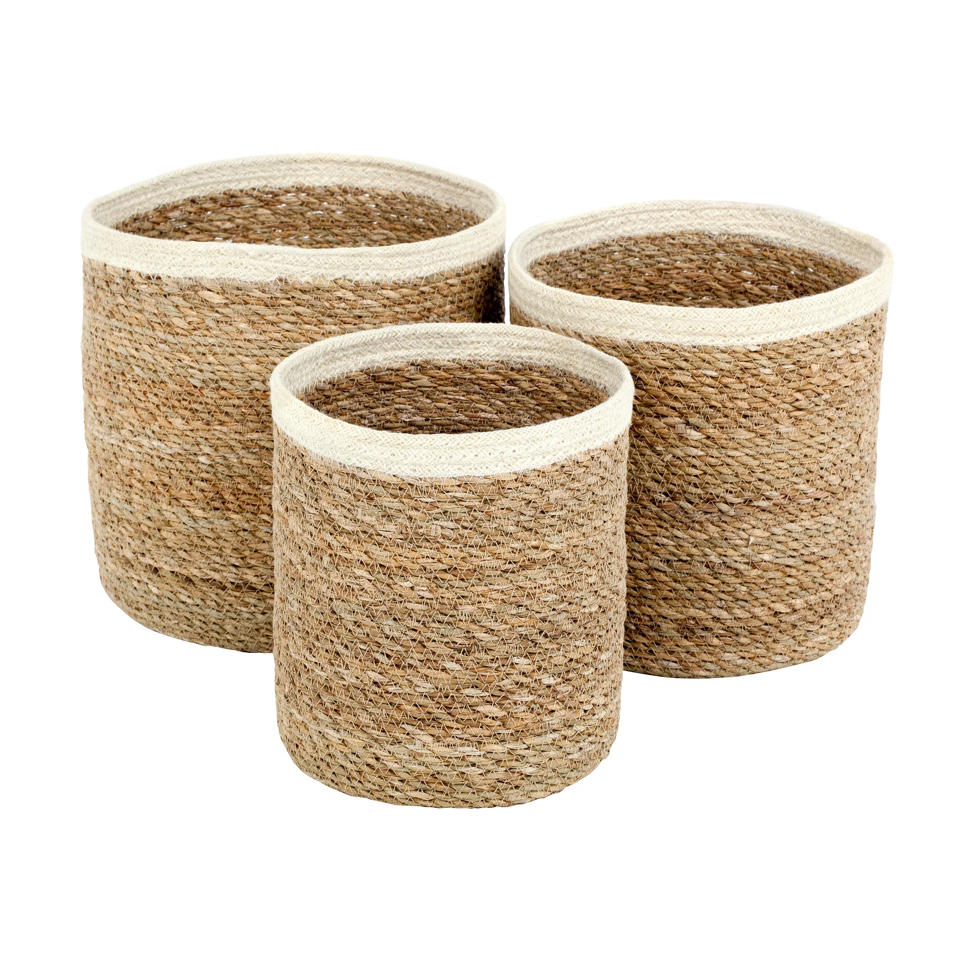 Panier de rangement Emil Lot de 3 small, Nature-blanc Dixie