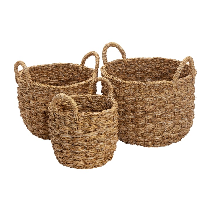 Panier de rangement rond Esther Lot de 3 - Nature - Dixie