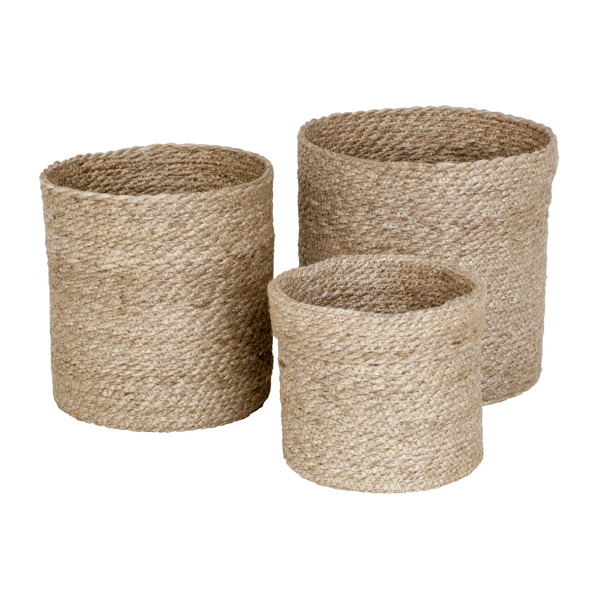 Panier de rangement Twisted large Lot de 3, Nature-gris Dixie