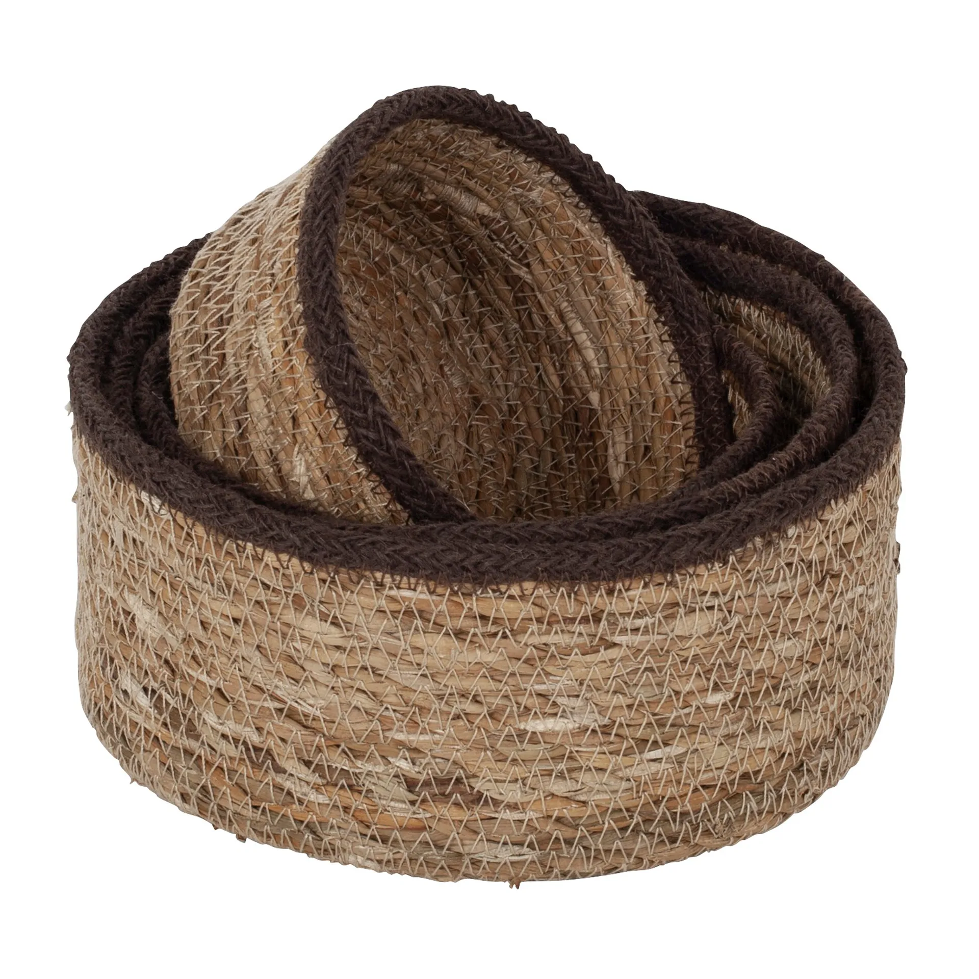 Panier Emil seagrass small Lot de 4, Naturel-marron Dixie