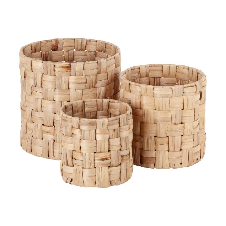 Paniers de rangement Lily cylinder Panama 3 pièces - Natural - Dixie