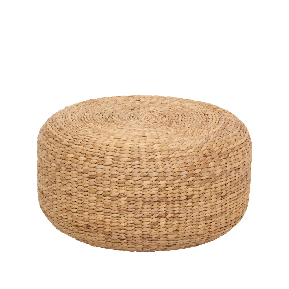 Pouf Lily Ø59 cm, natural, jacinthe d’eau, rond Dixie