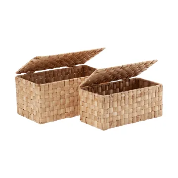 Set de boîtes de rangement Lily Panama avec couvercle, 2 pièces - Natural - Dixie