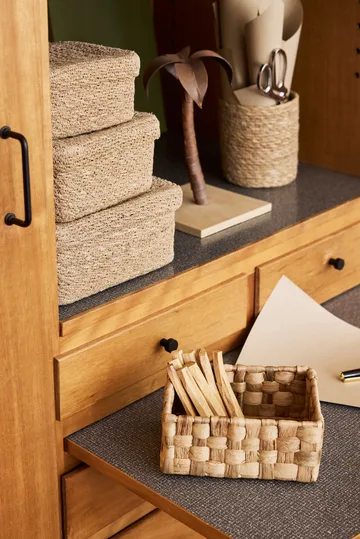 Set de paniers carrés Emil avec couvercle, 3 pièces - Natural - Dixie