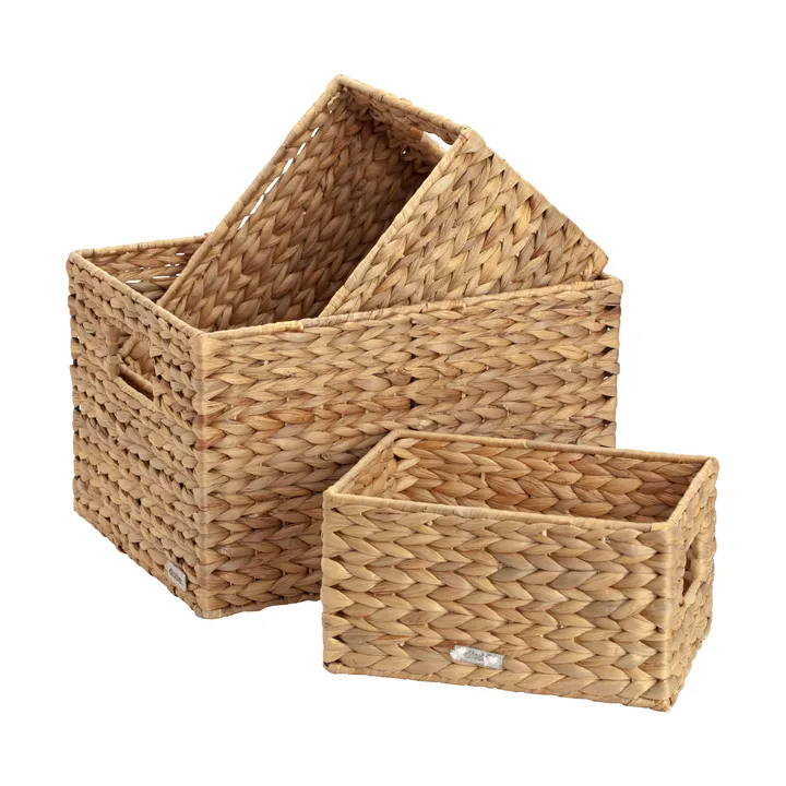 Set de paniers de rangement Lily small, 3 pièces - Naturel - Dixie