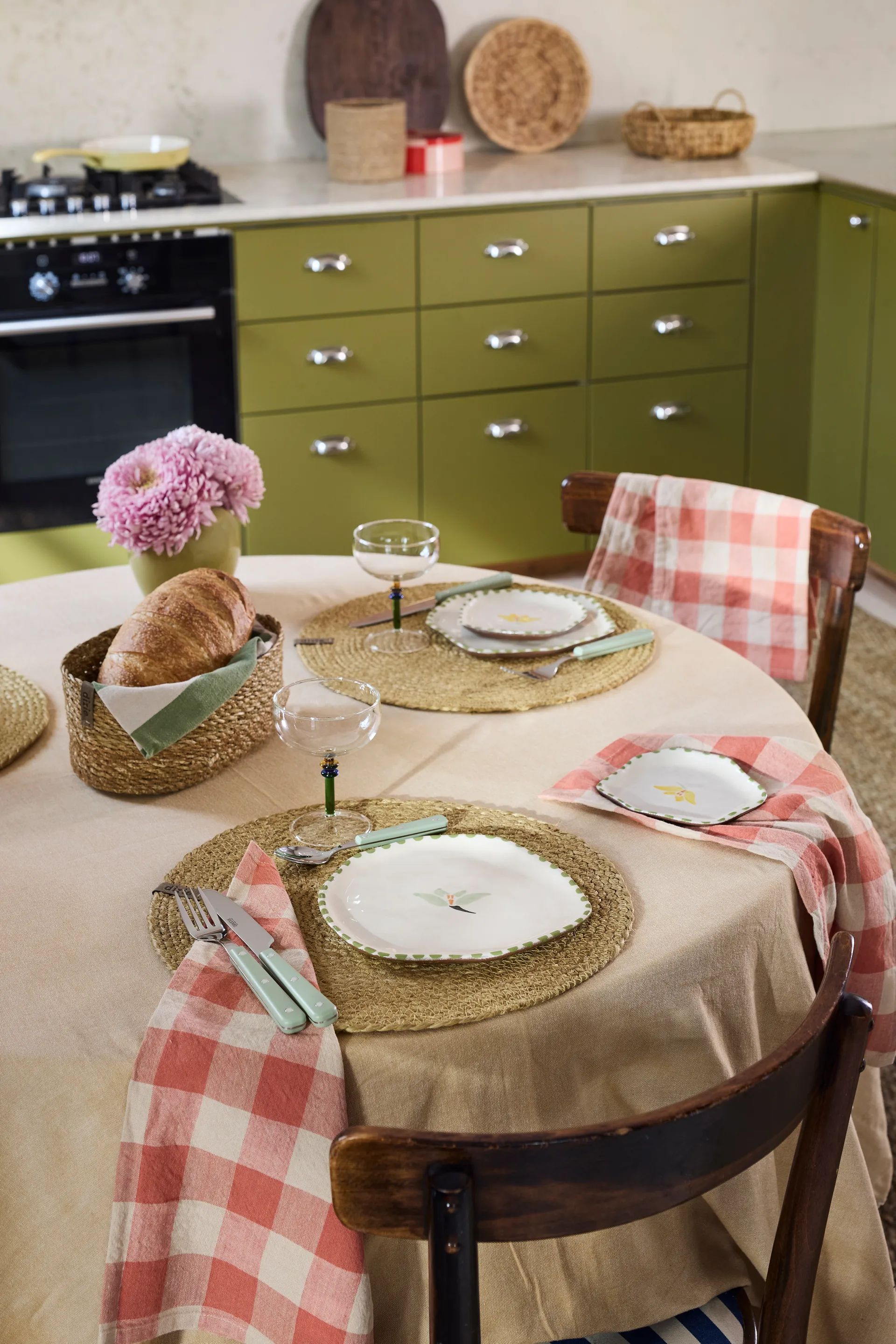 Set de table Elin Ø38 cm, Golden green Dixie