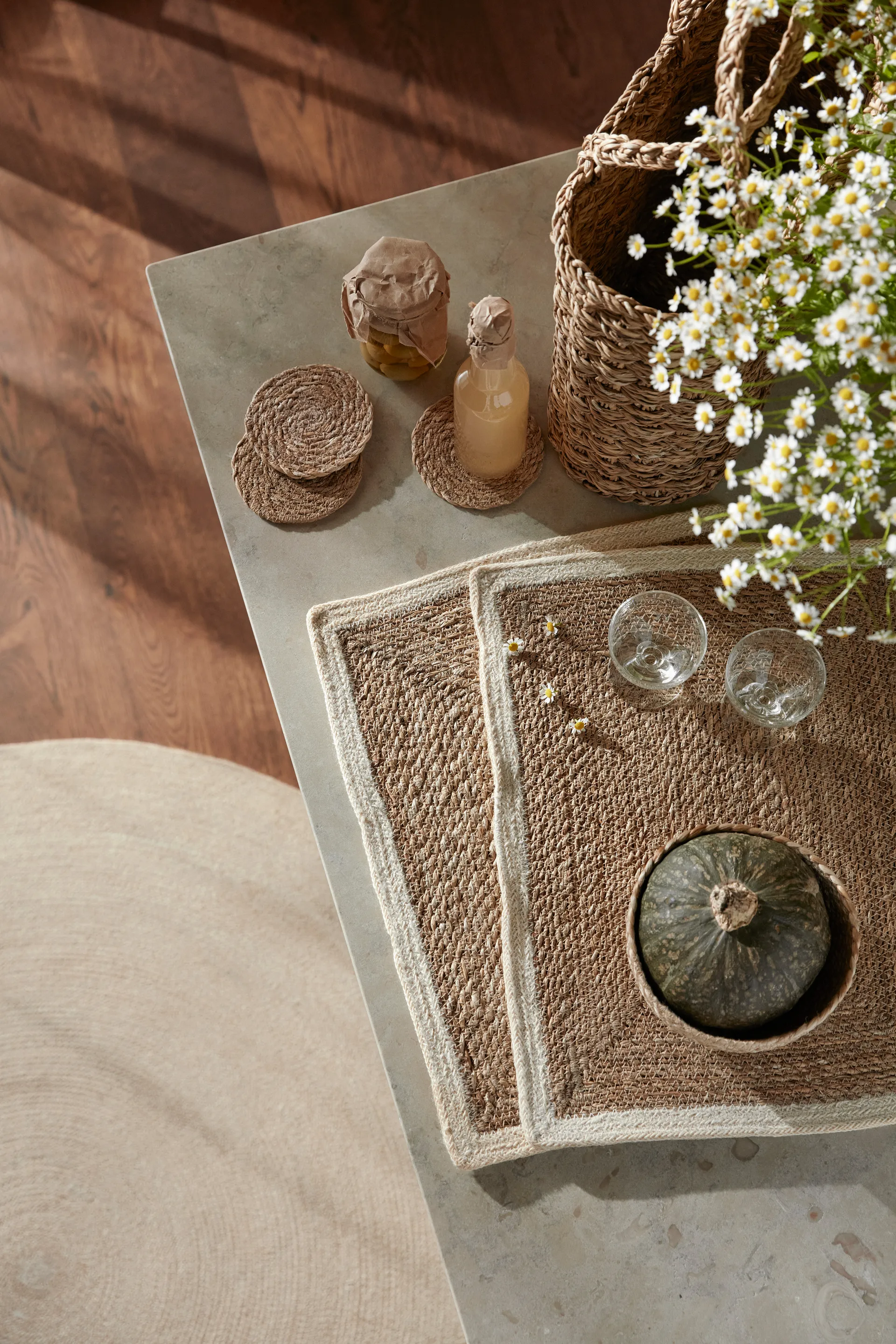 Set de table Emil, naturel-blanc Dixie