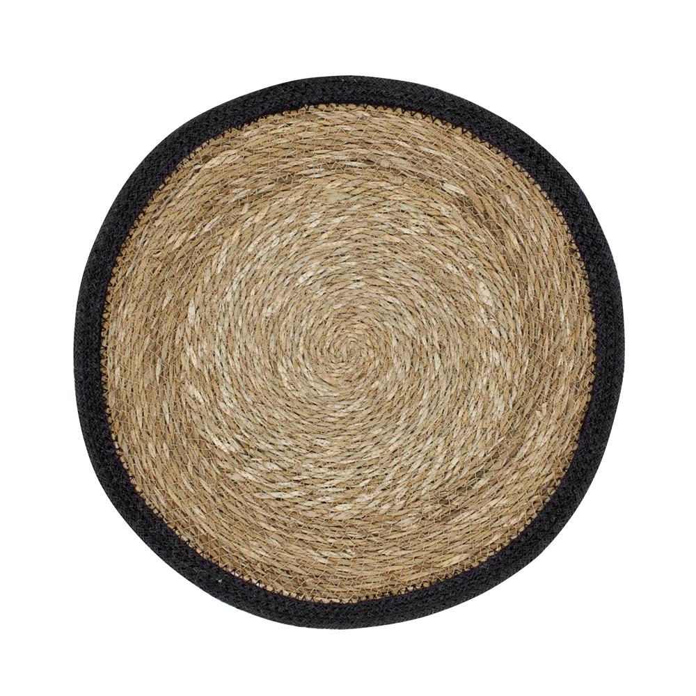 Dixie Set de table rond Emil naturel-noir | Design Scandinave | Sets de table | Beige