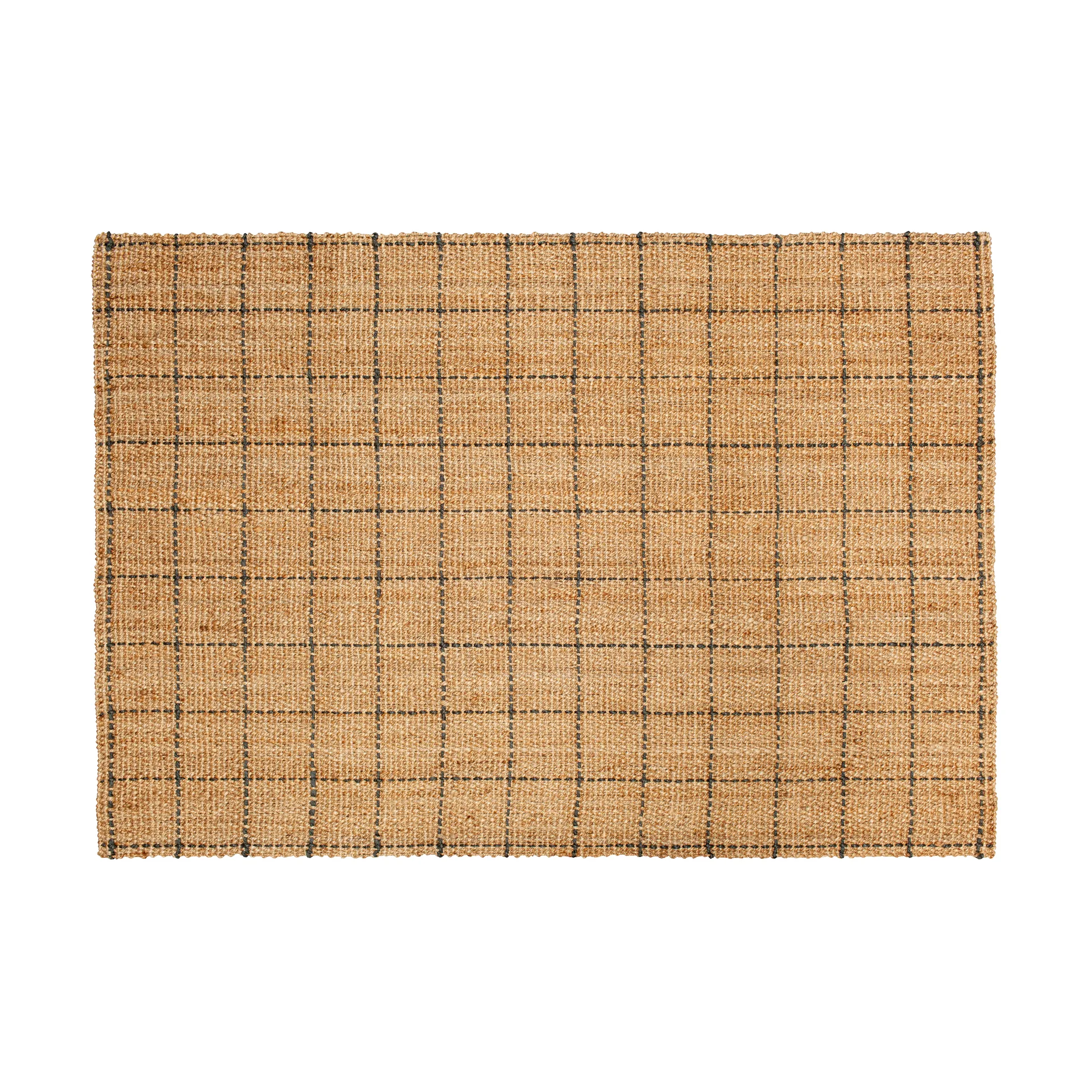 Tapis en jute à carreaux Freja 160x230 cm, Natural-dark grey Dixie