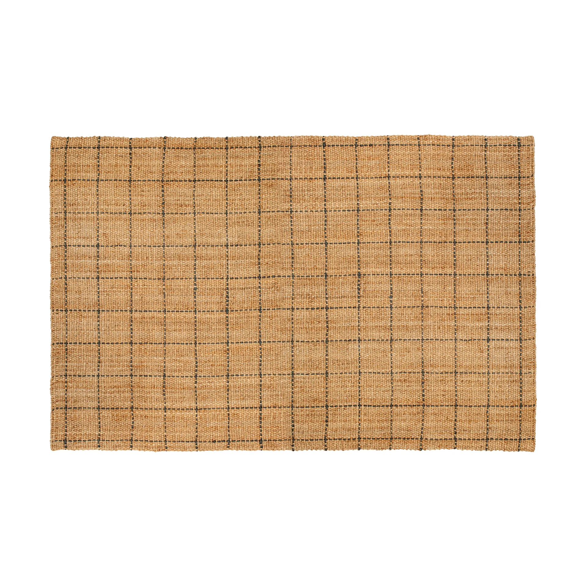 Tapis en jute à carreaux Freja 190x290 cm, Natural-dark grey Dixie